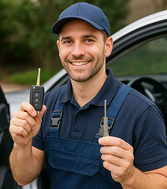 Automotive locksmith unlocking vehicle in Houston TX