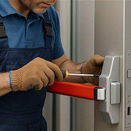 Secure commercial door lock installation by Houston locksmith