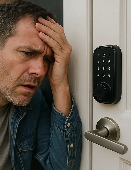 Locksmith assisting with home lockout in Houston TX