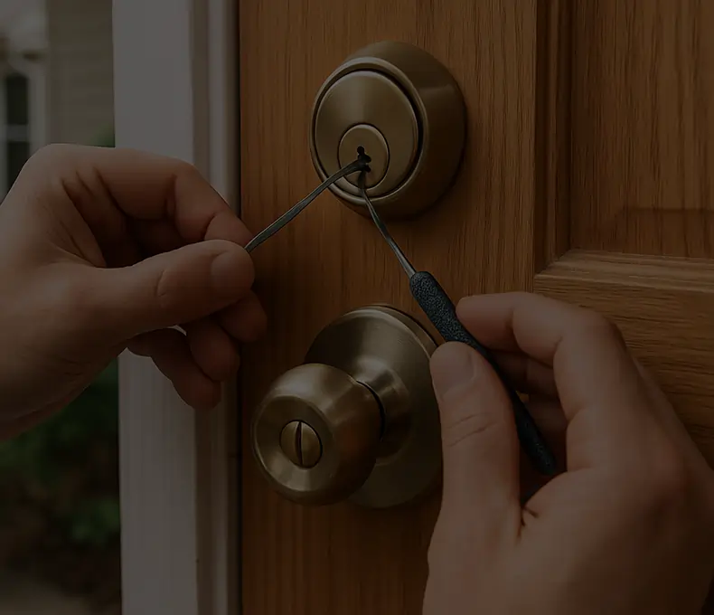 Locksmith In The Woodlands TX installing residential door lock Locksmith In The Wood Lands TX